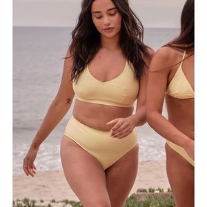 Girlfriend collective swimsuit set bikini top and high waisted bottoms